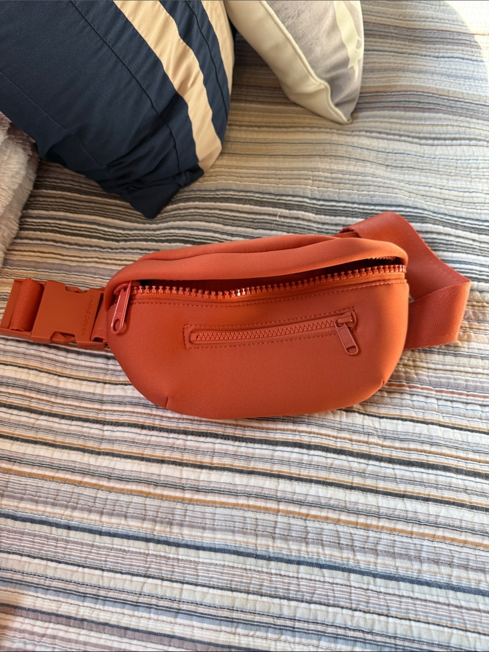 Dagne Dover Orange Neoprene Belt Bag - Burnt Orange